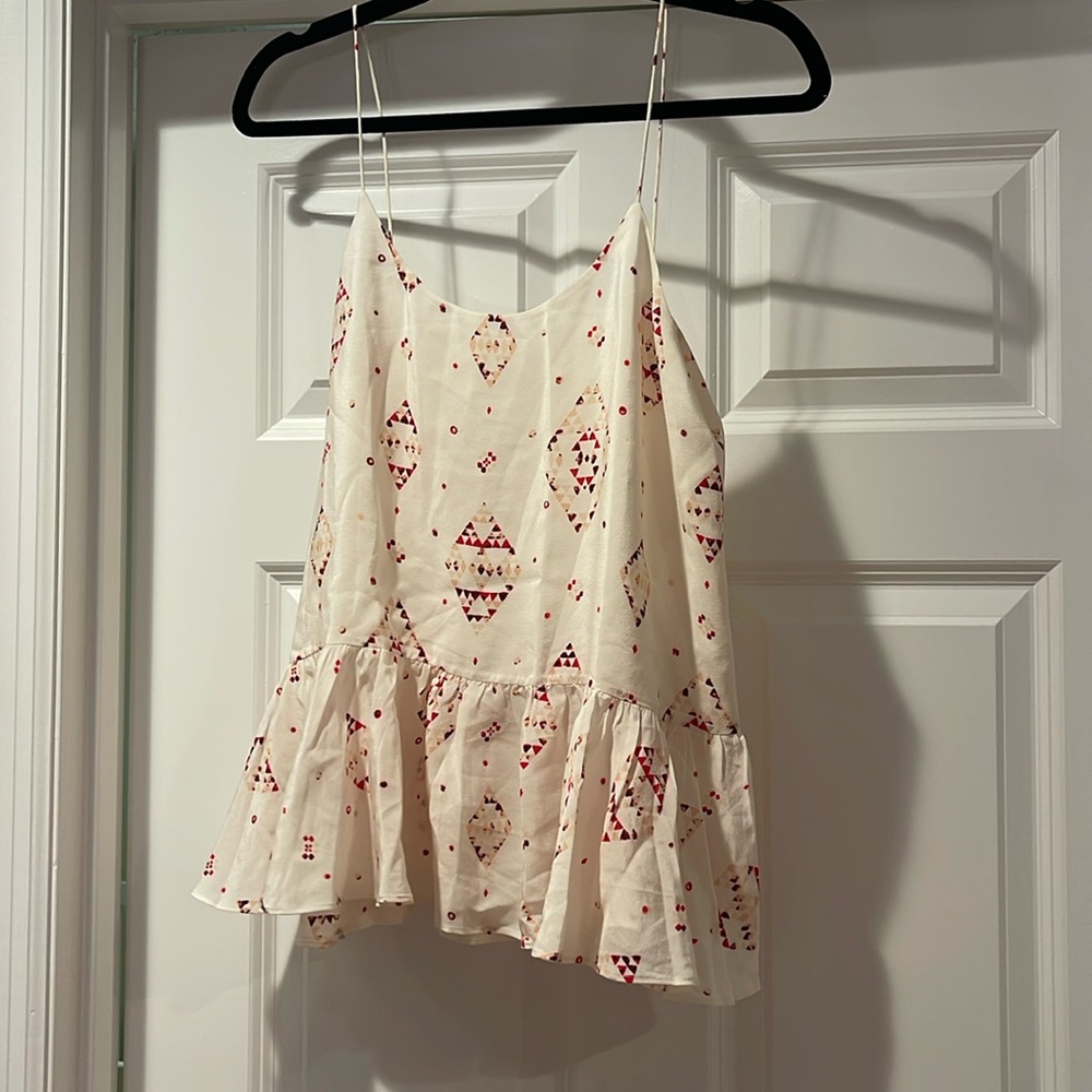100% silk flowy tank blouse